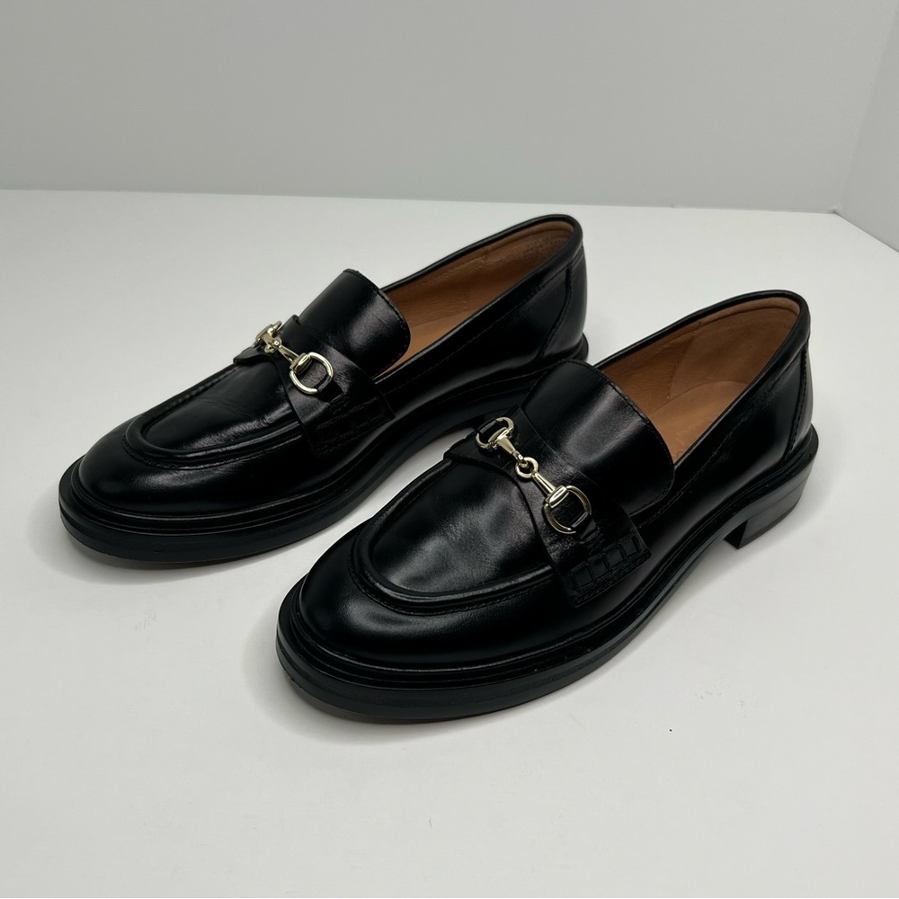 Madewell The Vernon Bit Hardware Loafer in Leather in True Black Size 6 - Picture 3 of 15